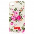 Goegtu Peony flor padrão ABS caso protetor para iPhone 4