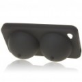 Super Sexy Silicone macio iBoobies Stand & Case para iPhone 4 - preto