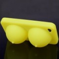 Super Sexy Silicone macio iBoobies Stand & Case para iPhone 4 - luz amarela