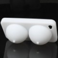 Super Sexy Silicone macio iBoobies Stand & Case para iPhone 4 - branco