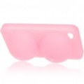 Super Sexy Silicone macio iBoobies Stand & Case para iPhone 4 - Pink