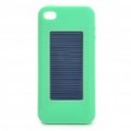 1500mAh USB/Solar Powered Emergncia bateria externa com capa de silicone para iPhone 4/3 3G/3GS (verde)