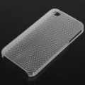 Malha PC voltar caso protetor para iPhone 4/4S - branco transparente