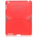 Criativa PVC Kickstand transformador volta caso protetor para iPad 2 - vermelho