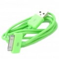 Cabo de dados/carregamento USB para iPad/iPhone/iPod - verde (90 cm comprimento)