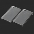 PE transparente volta case para o iPhone 4S - branco transparente (par/Set)