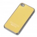 Plástico volta caso protetor para iPhone 4/4S - amarelo