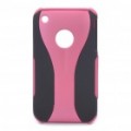 Um copo de vinho estilo protegendo volta caso único para iPhone 3G / 3GS - Pink + preto