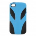 Cool Alien padrão plástico volta caso protetor para iPhone 4/4S - azul