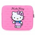 Atraente Hello Kitty estilo duplo com zíper protetora Soft Pouch Bag para iPad 2 - Deep Pink