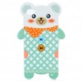 Bonitinho urso estilo TPU volta caso protetor para iPhone 4 - branco + verde