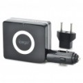 Carro cigarro Powered Charger com saída USB / nós Plug / destacável EU ligue para iPhone/iPad (preto)