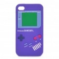 Jogo menino estilo protetora Case de Silicone para iPhone 4 - roxo