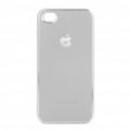 Elegante 2000mAh externo Emergncia Power bateria volta Case para o iPhone - prata + branco