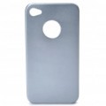 Aço volta caso protetor + protetores de tela + pano de Lavagem A definir para o iPhone 4 / 4S - Silver Grey