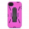 Elegante caixa protectora Standable para iPhone 4S - Black + Deep Pink