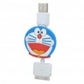 Retrátil Cute Doraemon padrão USB dados / cabo carregador para iPad / iPhone 3G / 4 / 4S