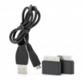 USB para Micro 5 pinosos 2-em-1 Data / Charging Cable para Apple Series - preta (50 CM)