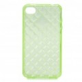 TPU volta caso protetor para iPhone 4 /4S - verde transparente