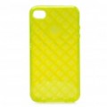 TPU volta caso protetor para iPhone 4 /4S - amarelo transparente