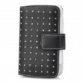 Protetor PU couro Wallet Case para iPhone 3G / 4 / 4S / Samsung i9000 / i9100 - preto + branco