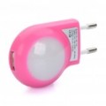 Adaptador de energia CA com / 2-LED luzes brancas + USB Data & Charging cabo definido para Apple iPhone - Deep Pink