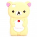 Cute Cartoon Bear estilo Silicone caso protetor para iPhone 4 / 4S - amarelo