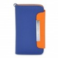 KALAIDENG protetora PU couro Flip-Open Case para iPhone 4 / 4S - Blue