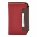 KALAIDENG protetora PU couro Flip-Open Case para iPhone 4 / 4S - vermelho