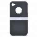 Caixa de plástico protetora com suporte Stand para iPhone 4/4S - preto