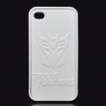 Transformador Decepticon padrão plástico volta caso protetor para iPhone 4 / 4S - branco