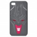 Transformador Decepticon padrão plástico volta caso protetor para iPhone 4 / 4S - cinza escuro