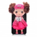 Caso & Stand para iPhone 4/4S com Ddung Doll - preto + Pink