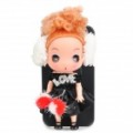 capa protetor lindo com decoração Ddung Doll Stand titular para iPhone 4 / 4S - Black