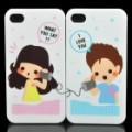 Sweet amantes chamando estilo PC caso protetor para iPhone 4 - branca (par)