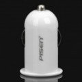 Pisen Mini carro carregador para iPod/iPhone/iTouch - branco Marfim (12 ~ 24V entrada)