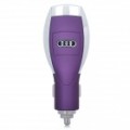 Audi logotipo carro cigarro Powered Charger com cabo de dados/carregamento para iPhone 4 / 4S - roxo + prata