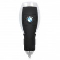 BMW logotipo carro cigarro Powered Charger com cabo de dados/carregamento para iPhone 4 / 4S - preto + prata