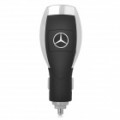 Benz logotipo carro cigarro Powered Charger com cabo de dados/carregamento para iPhone 4 / 4S - preto + prata