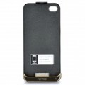 Recarregável 1500mAh externo bateria Back Case para iPhone 4 / 4s - Black