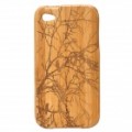 Outono paisagem estilo bambu caso protetor para iPhone 4 / 4S - caqui