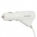 2-em-1 carro isqueiro Powered Charger para iPad / iPhone - branco (DC 12 ~ 24V)