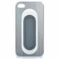 Única volta caso protetor com / Stand titular para iPhone 4 / 4S - azul + branco