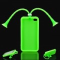 Bonito gafanhoto Silicone volta caso protetor com antenas de xícara de sucção para iPhone 4 / 4S - verde