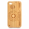 Câmera padrão de bambu volta caso protetor para iPhone 4 / 4S