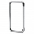 Ergonómico protetora Bumper alumínio Alloy Frame com / volta Sticker para iPhone 4 / 4S - prata