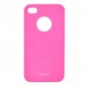 Simples Design PC voltar caso protetor para iPhone 4 - Deep Pink