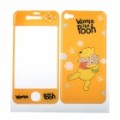 Winnie the Pooh estilo decorativo protetora frontal + Back Cover Skin adesivo para iPhone 4 / 4S