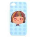 Woolgathering menina padrão plástico volta caso protetor para iPhone 4 / 4S - Blue