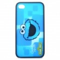 Cute Cookie Monster padrão PC voltar caso protetor para iPhone 4 / 4S - Blue